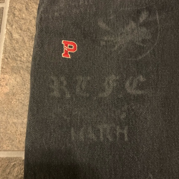 Polo Ralph Lauren Jean Sz 32 X 30 Black Grey Classic Fit Embroidered Art Graphic - Picture 5 of 14